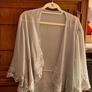 Silver special occasion chiffon wrap